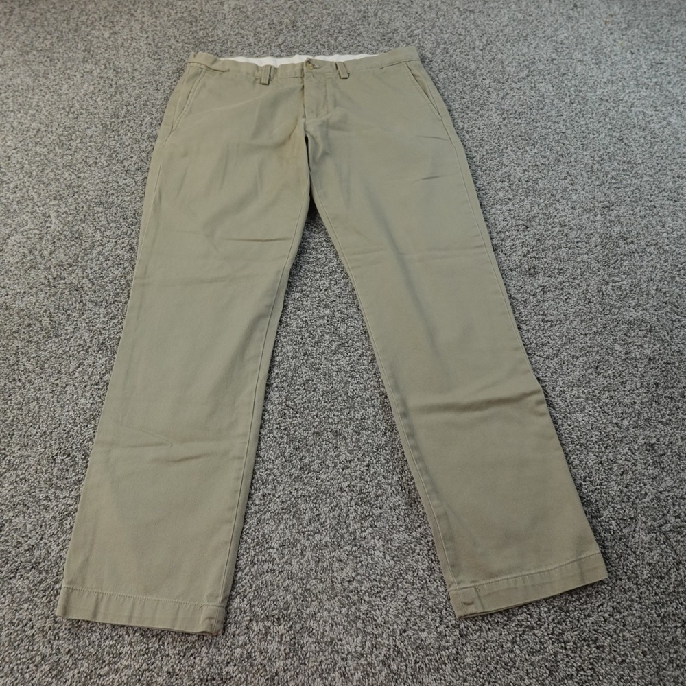 Polo Ralph Lauren Pants Mens 34X30 Brown Tan Beige Chino Trouser Golf Flat Front